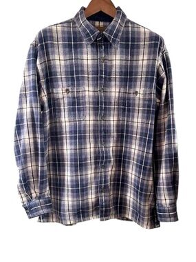 Vintage Men's Blue Plaid Flannel Shirt Size XL-Tall